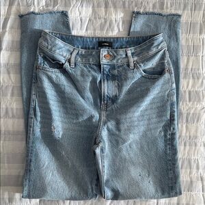 Express Light Blue Straight Leg Jeans